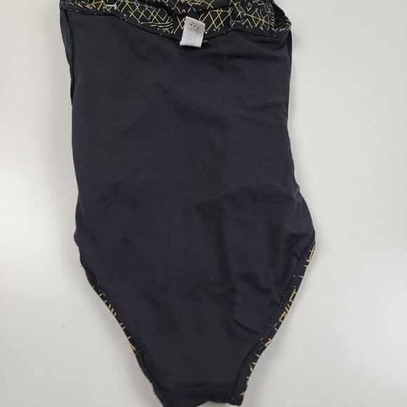 Nip Tuck One Piece Bathing Suit Black and Gold Trim size 6 EUC - Picture 14 of 16